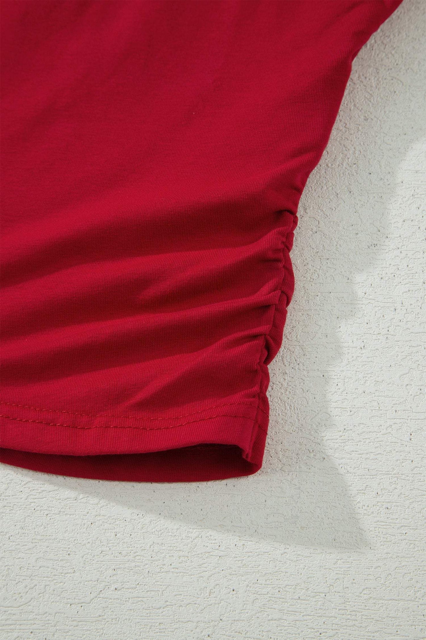 Racing Red Solid Color Cropped Tank Top and Jogger Pants Set