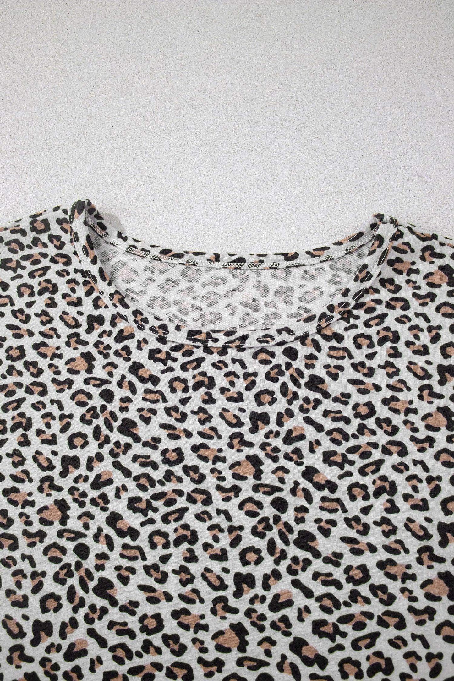 White Leopard High-Low Loose Tee Ankle Length Pants Set - Sweet Fashion Wholesale