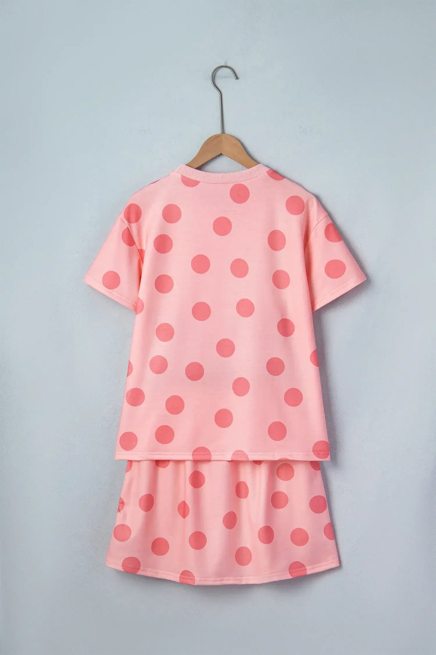 White Polka Dot Short Sleeve Top Casual Skort 2pcs Outfit - Sweet Fashion Wholesale