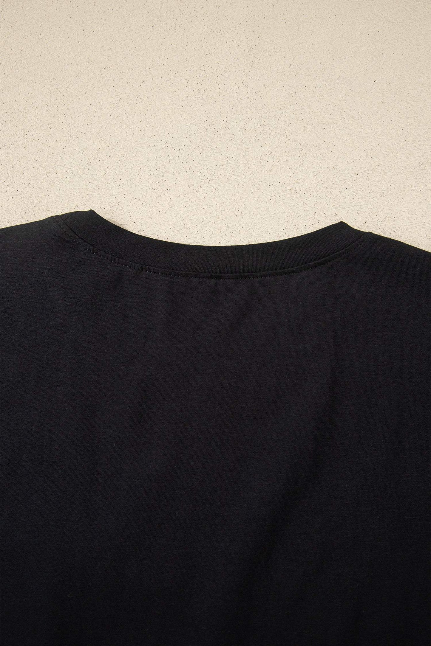 Black Varsity Striped Short Sleeve Crew Neck T Shirt