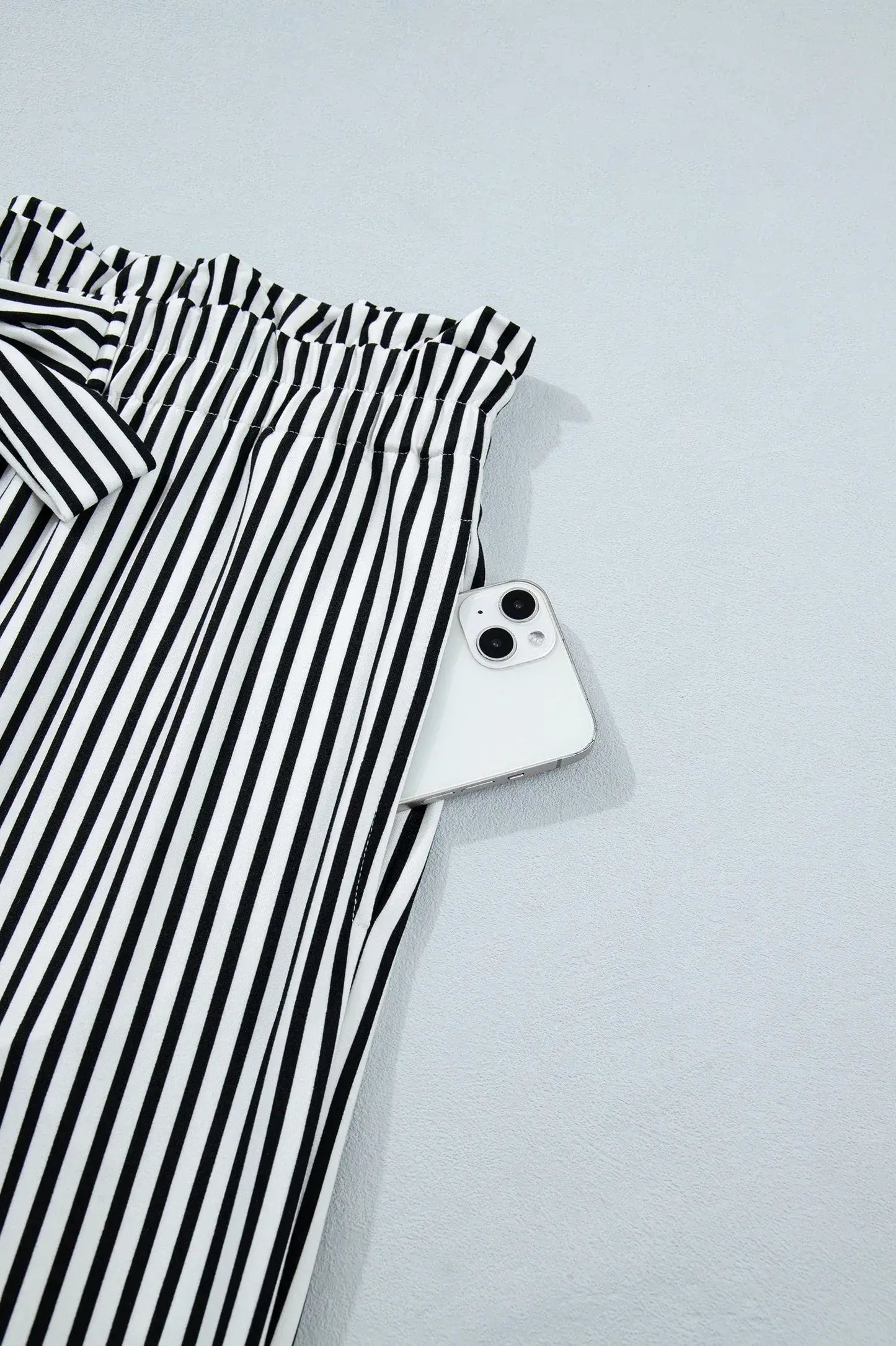 Black Stripe Plus Size Loose Straight Casual Pants