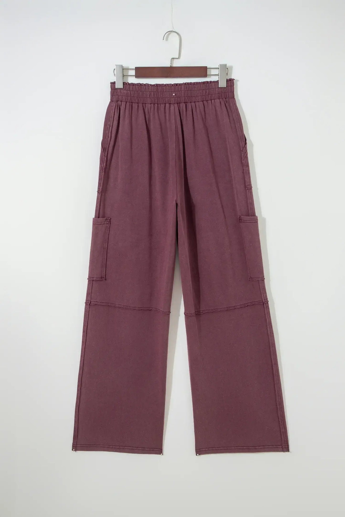 Mineral Red Mineral Wash Cargo Patched Pocket Utility Sweatpants - Sweet Fashion Wholesale