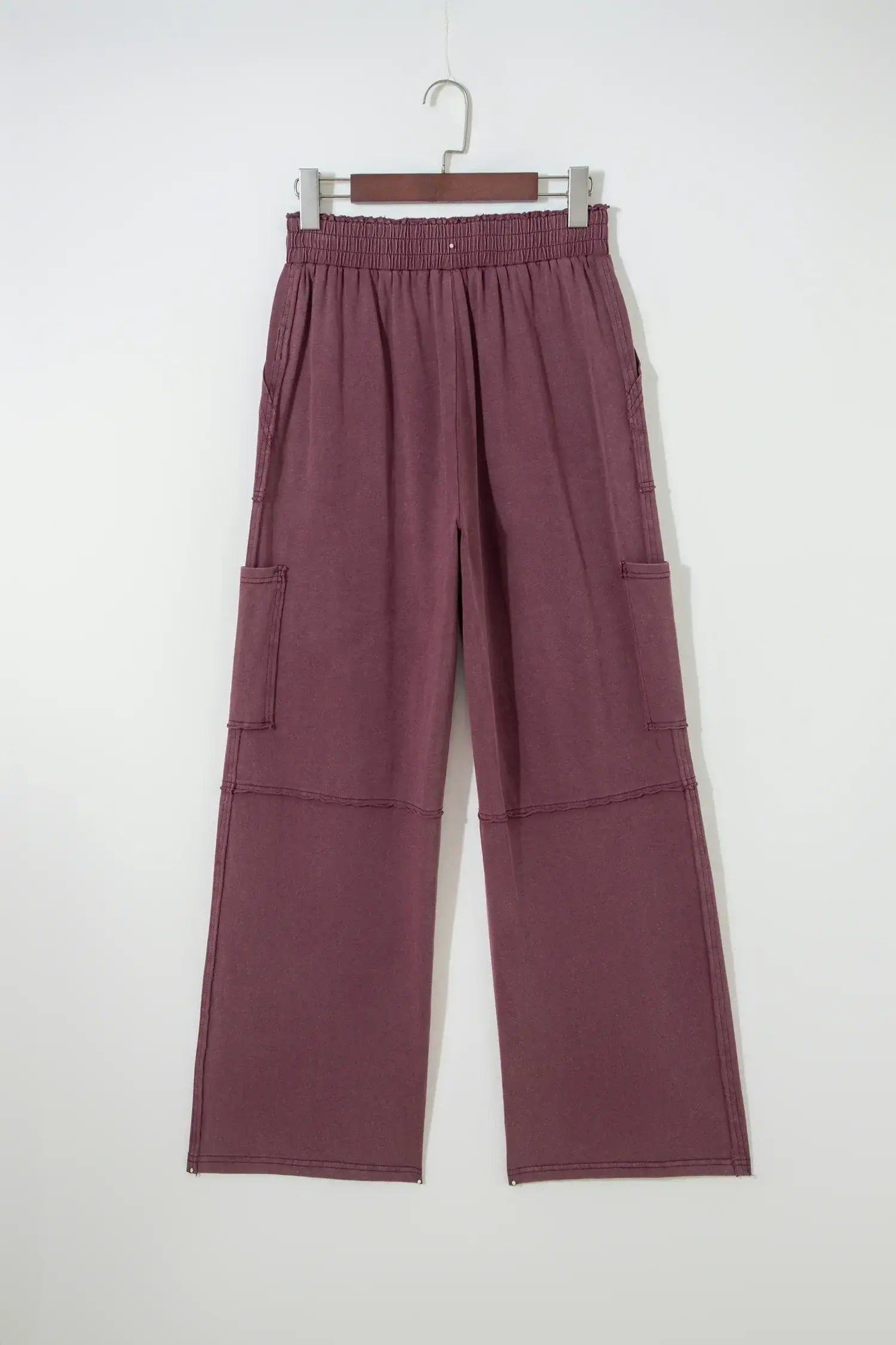 Mineral Red Mineral Wash Cargo Patched Pocket Utility Sweatpants - Sweet Fashion Wholesale