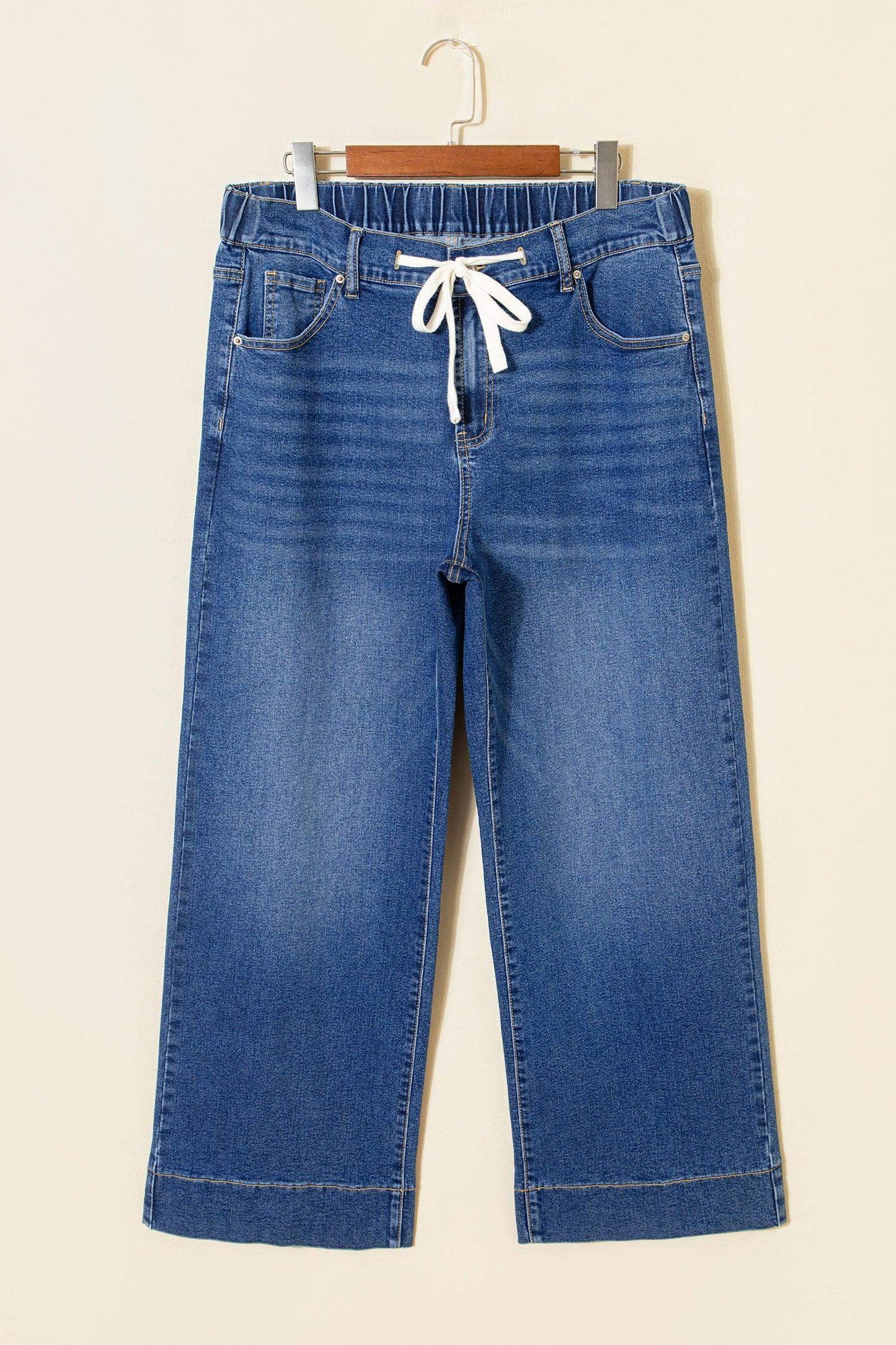 Black Acid Wash Contrast Lace-up Plus Size Jeans - Sweet Fashion Wholesale
