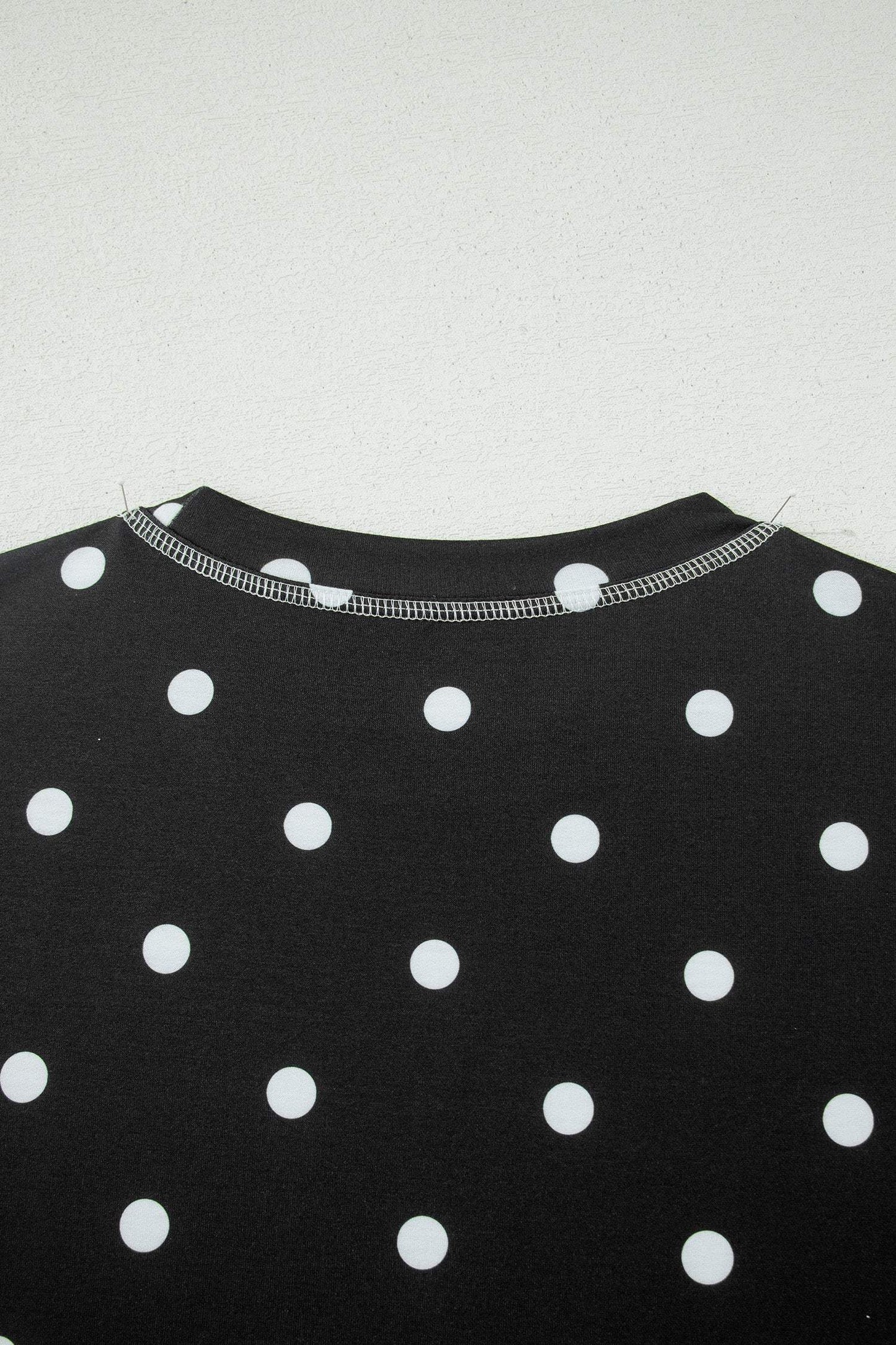 Yellow Exposed Seam Detail Polka Dot Loose Tee Drawstring Shorts Set