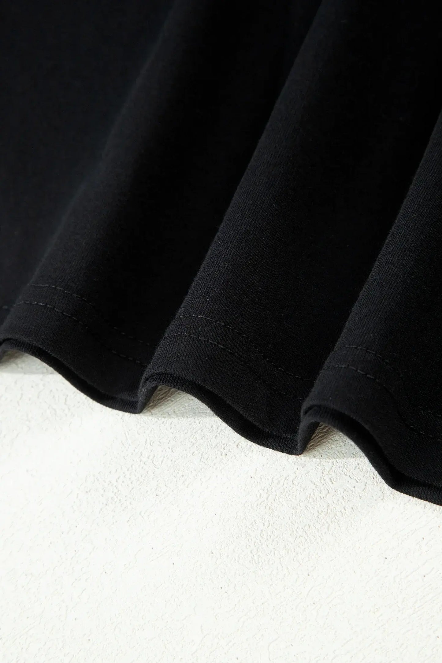 Black Leopard Bow Embroidered Cotton Round Neck T Shirt