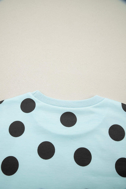White Polka Dot Short Sleeve Top Casual Skort 2pcs Outfit - Sweet Fashion Wholesale