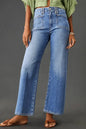 Beau Blue Loose Straight Leg Cropped High Waist Jeans - Sweet Fashion Wholesale