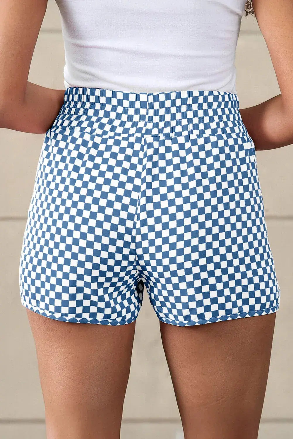 Blue Leopard High Waisted Athletic Shorts - Sweet Fashion Wholesale