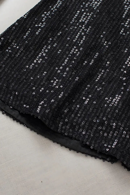 Black Sequin Wide Leg Pants - Sweet Fashion Wholesale