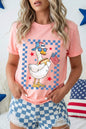 Pink America Goose 4th Of July Patriotic Flag Graphic T Shirt