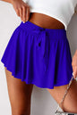Yellow Cream Drawstring Elastic Waistband Lined Tennis Skorts