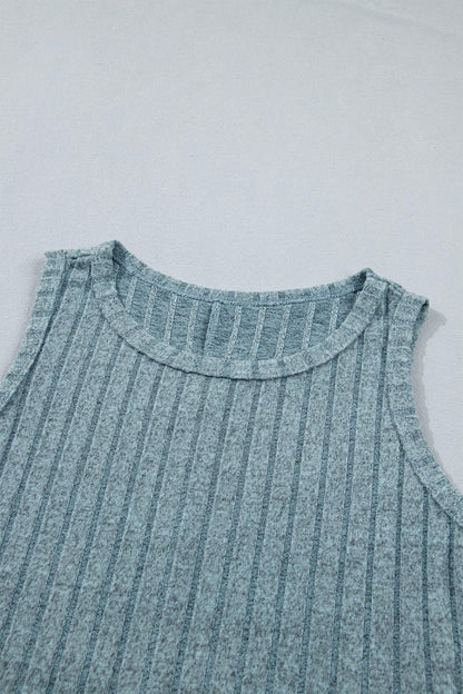Bonbon Slim Ribbed Mineral Wash Tank Top