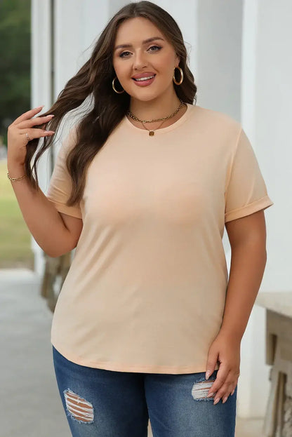 Mint Green Casual Plain Crew Neck Tee - Sweet Fashion Wholesale