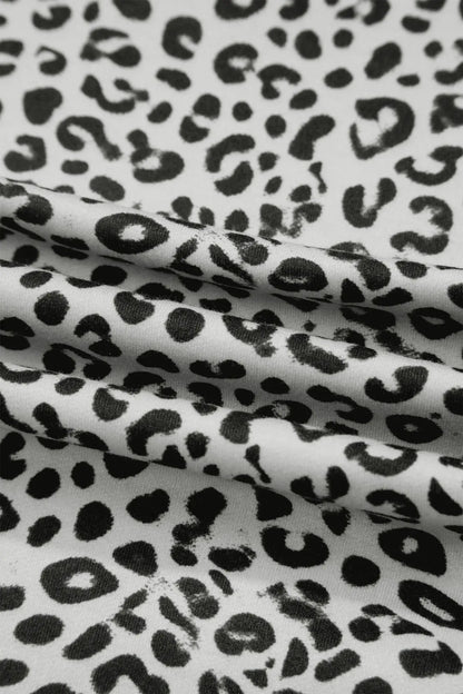 Khaki Animal Print Wide Leg Terry Knit Pants - Sweet Fashion Wholesale