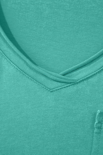 Mint Green Cotton Mineral Wash T Shirt - Sweet Fashion Wholesale