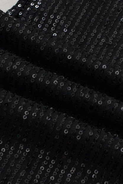 Black Sequin Wide Leg Pants - Sweet Fashion Wholesale