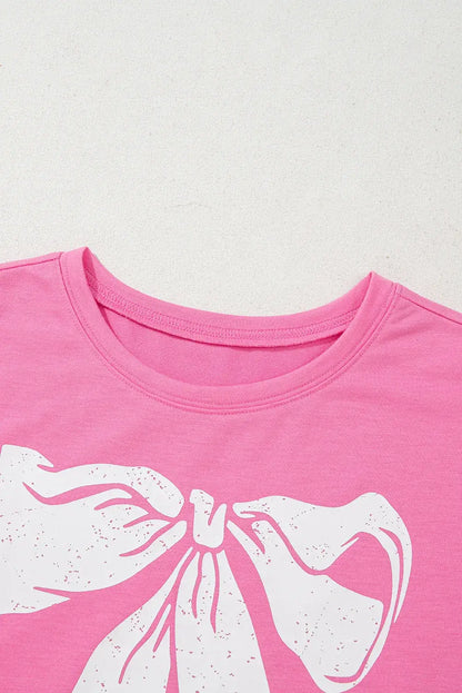 Sachet Pink Bow Print Boxy Fit Tank Top