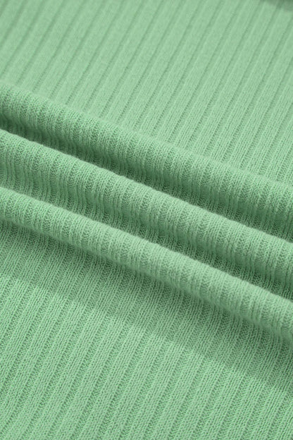 Green Stripe Exposed Seam Ribbed Patchwork Oversized Tee
