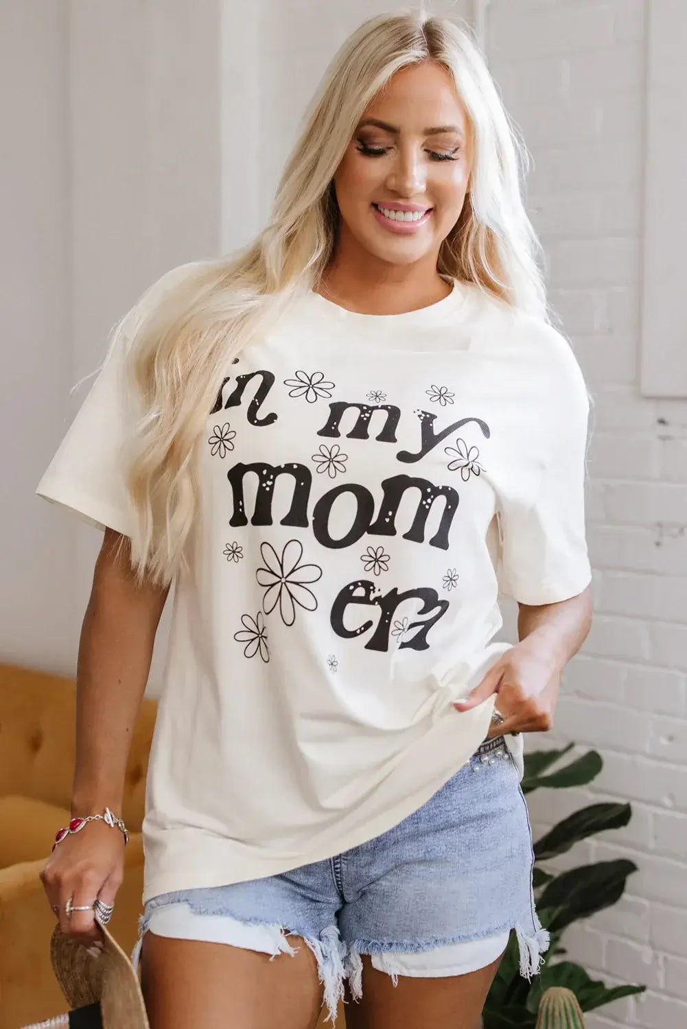 Jet Stream In My mom Era Graphic Loose Casual Tee - Sweet Fashion Wholesale
