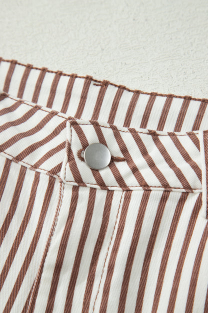 Sky Blue Stripe Casual Barrel Jeans
