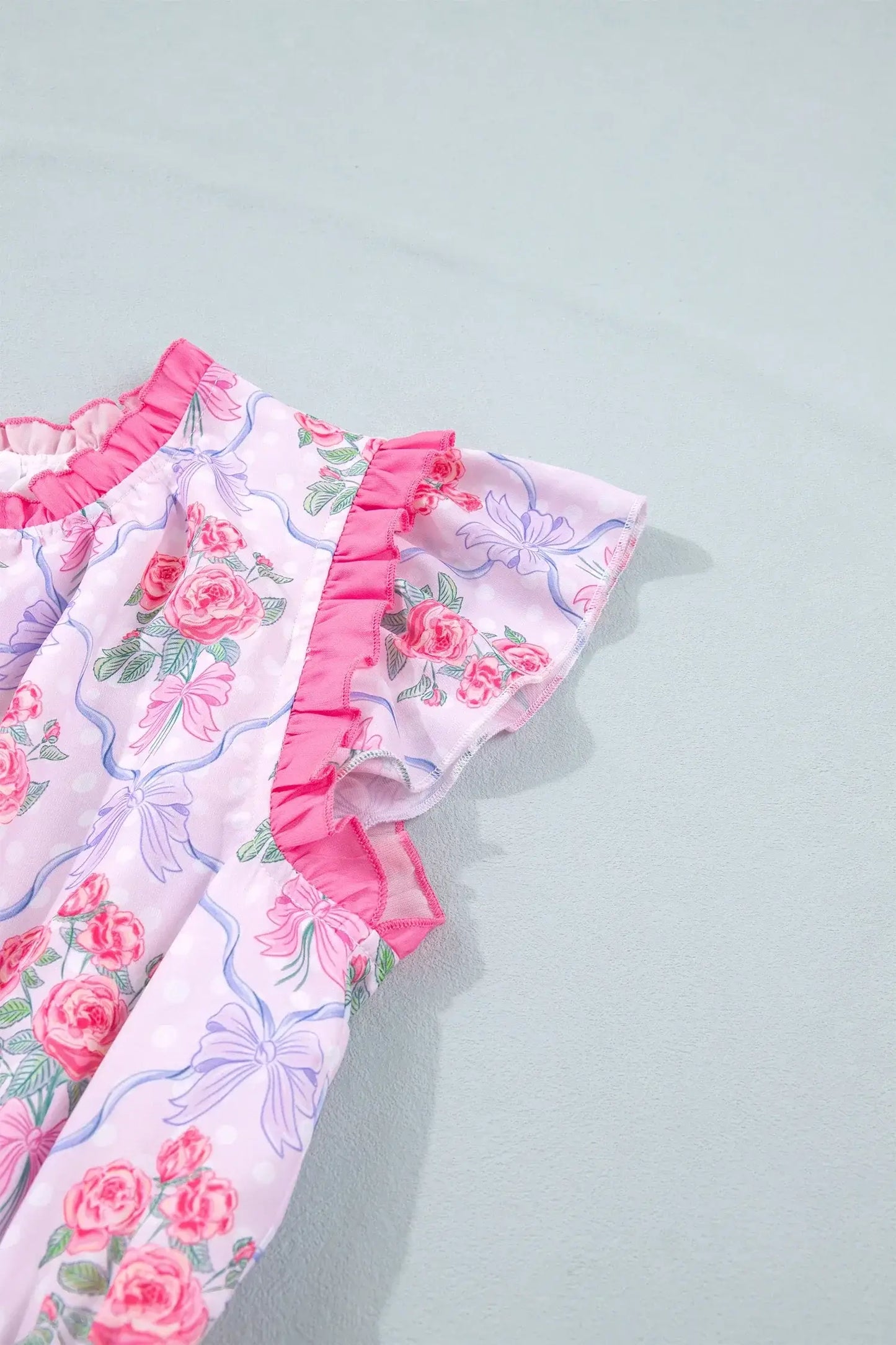 Purple Tiered Ruffles Sleeveless Summer Floral Dress - Sweet Fashion Wholesale