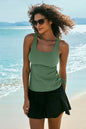 Blue Scoop Neck Adjustable Tankini and Matching Skort Bathing Suit - Sweet Fashion Wholesale
