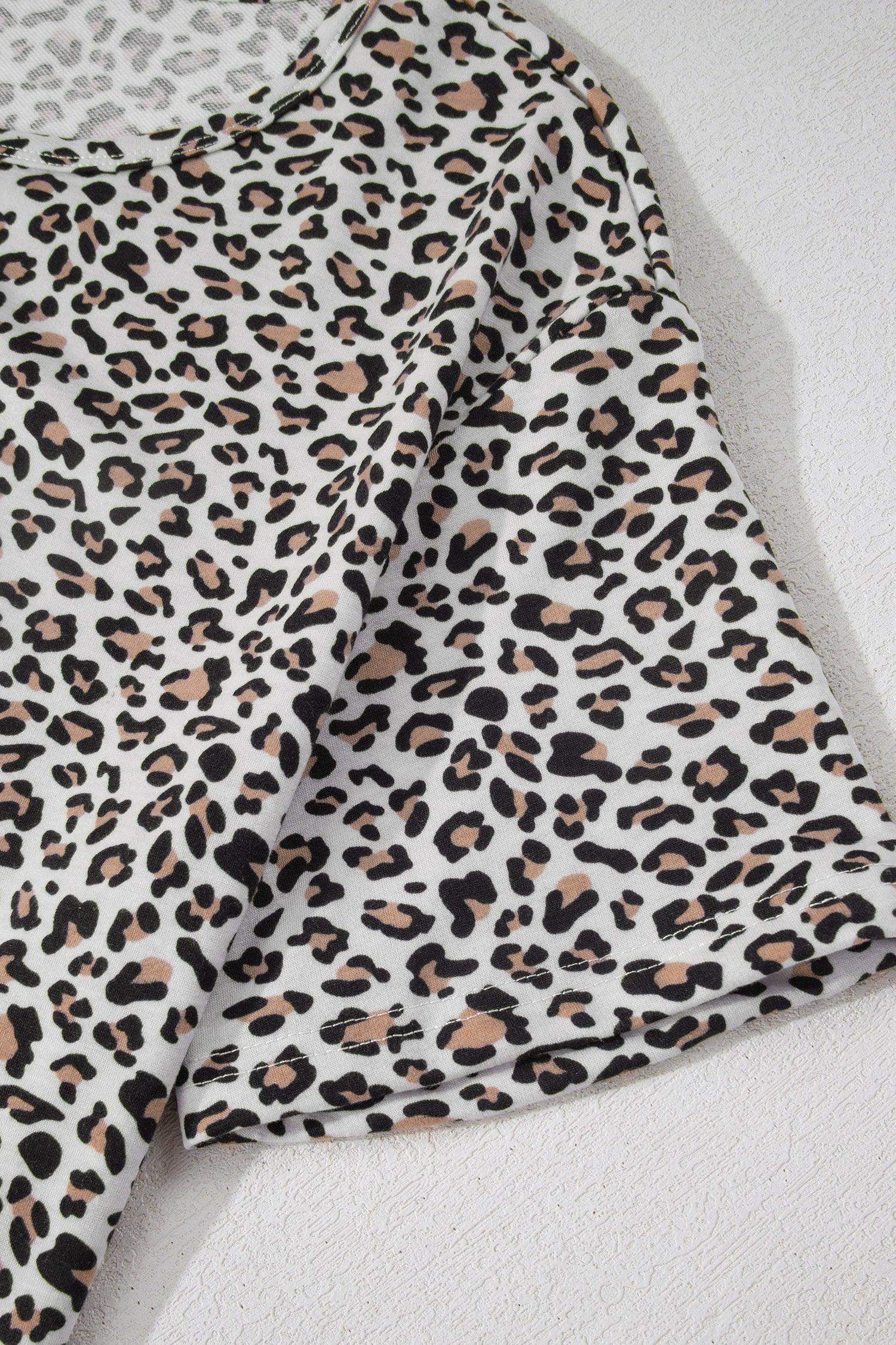 White Leopard High-Low Loose Tee Ankle Length Pants Set - Sweet Fashion Wholesale