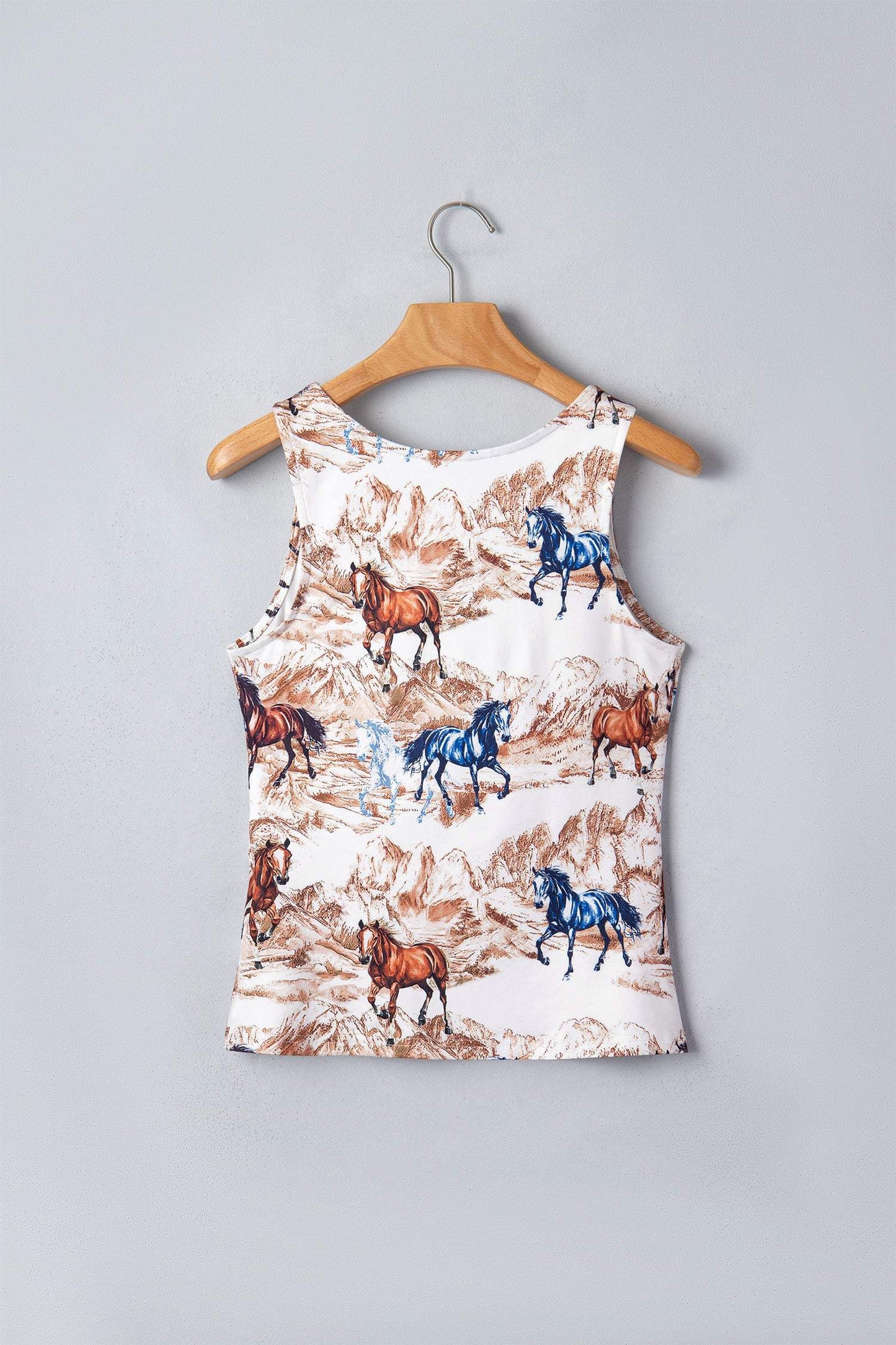 Brown Horse Hat Western Slim Tank Top
