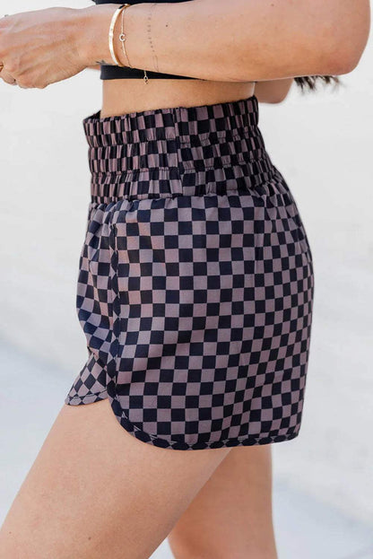 Blue Leopard High Waisted Athletic Shorts - Sweet Fashion Wholesale