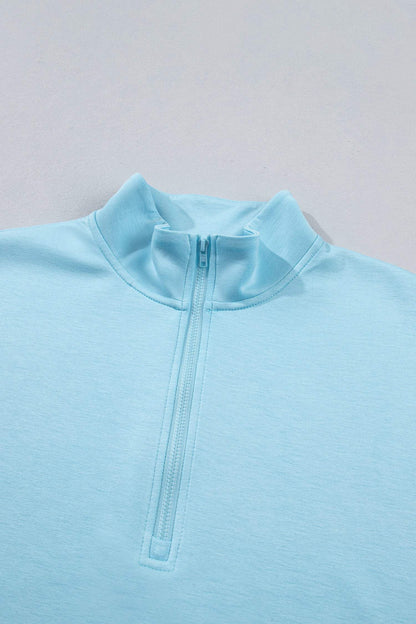Myosotis Half Zip High Neck Tee Athleisure Short Set