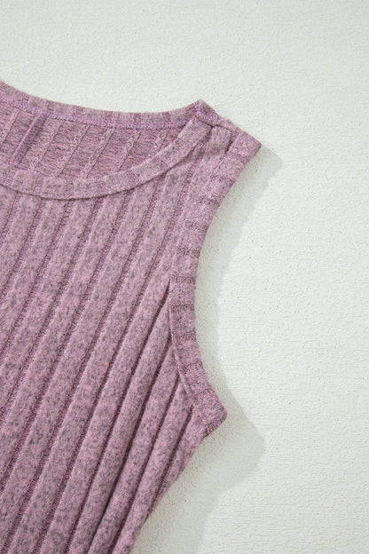 Bonbon Slim Ribbed Mineral Wash Tank Top