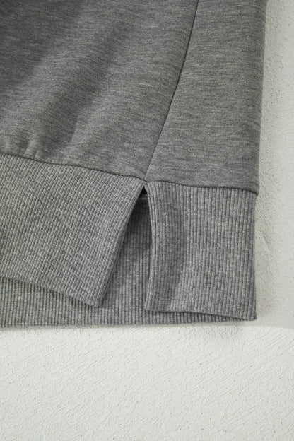 Gray Half Zip Polo Tee Casual Pant Set