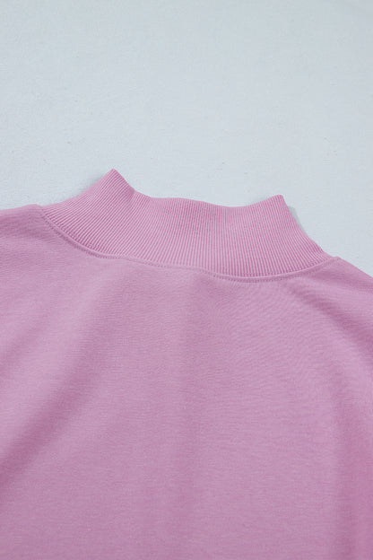 Myosotis Solid Color High Neck Cap Sleeve Loose Top
