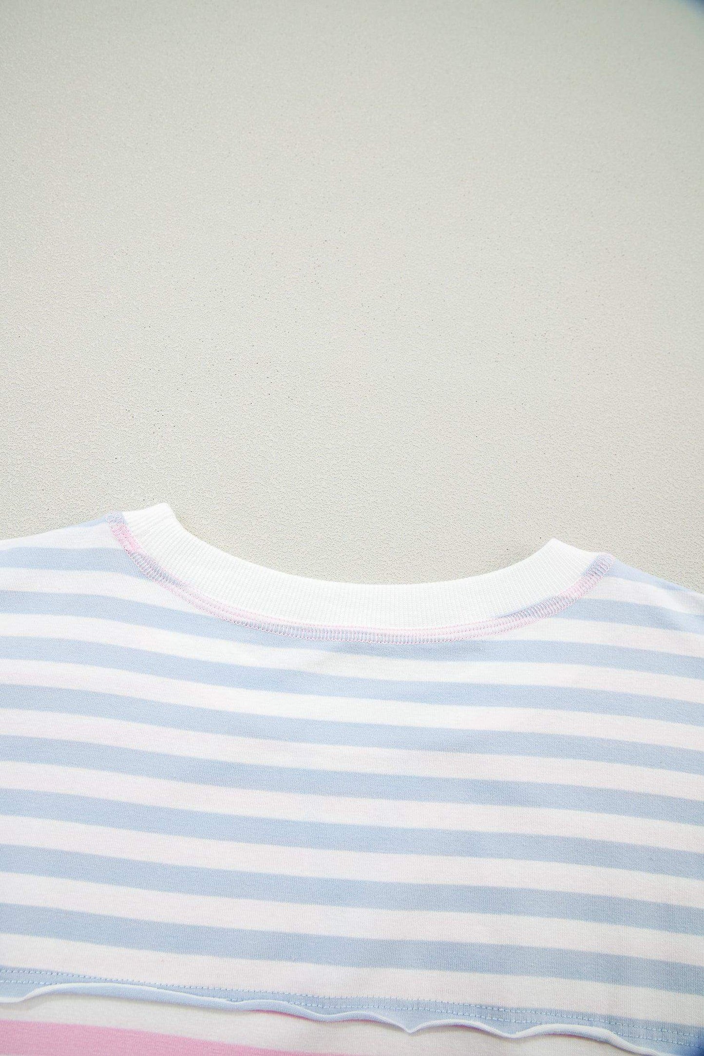 Casual Stripe Oversize Dolman Sleeve Patchwork T Shirt - Sweet Fashion Wholesale