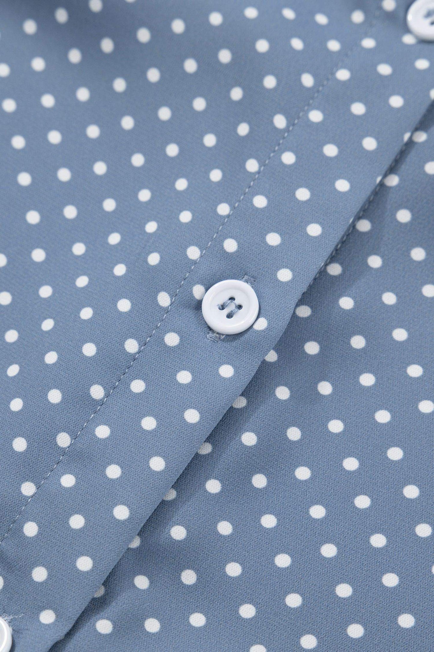 Khaki Dotted Print Cuffed Short Sleeve Shirt
