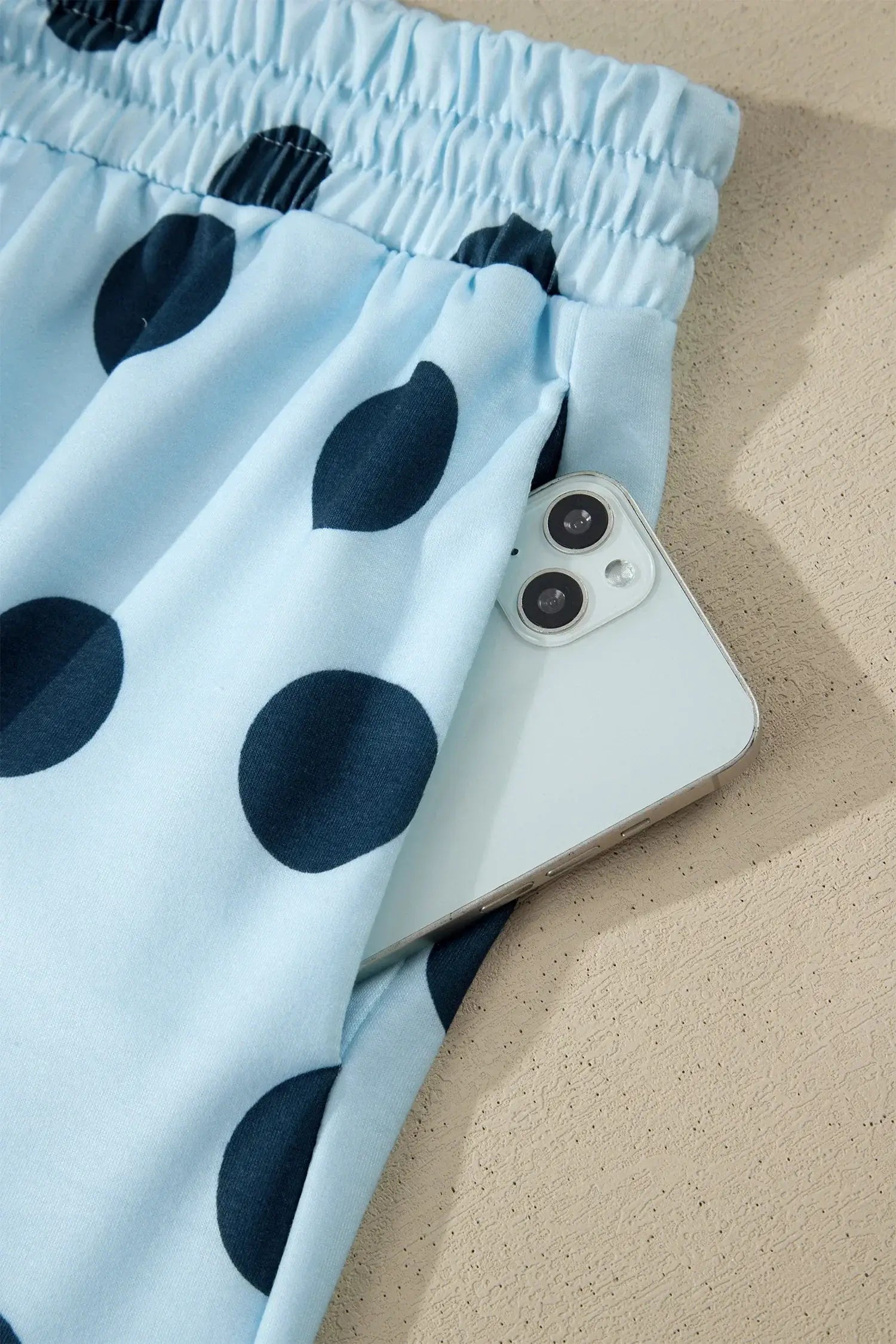 Pink Polka Dot Print Loose Tee Drawstring Elastic Waist Short Set - Sweet Fashion Wholesale