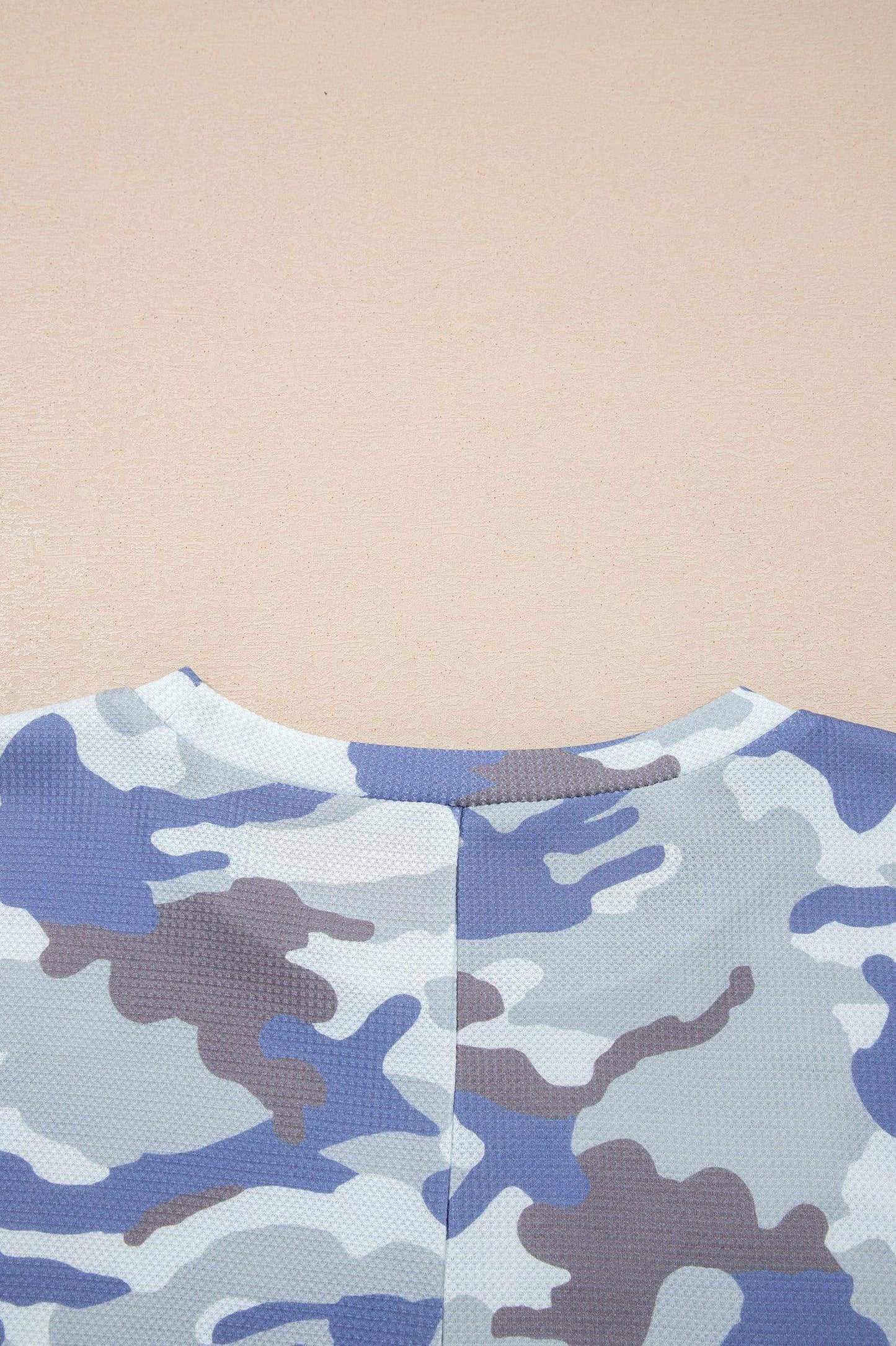 Gray Plus Size Camouflage Print Textured Casual Tee - Sweet Fashion Wholesale