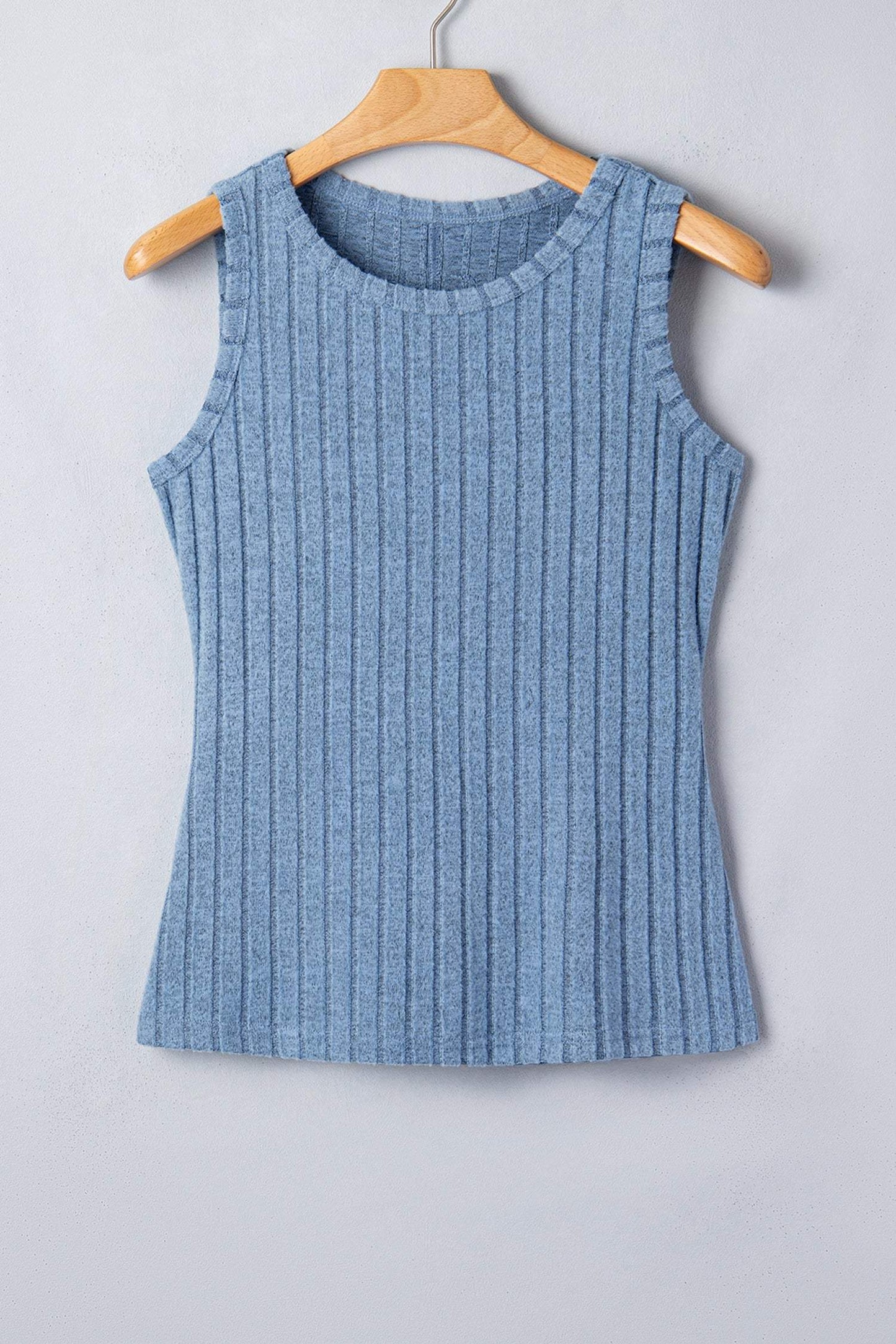 Bonbon Slim Ribbed Mineral Wash Tank Top