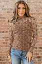 Black Baseball Game Day Sheer Mesh Long Sleeve Top