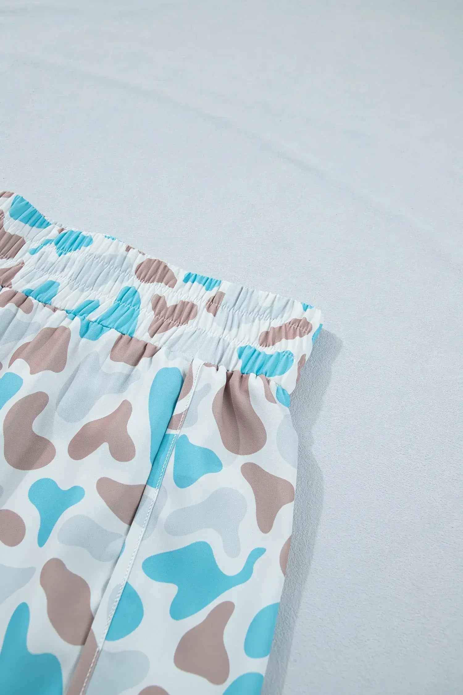 Multicolour Plus Size Camouflage Elastic Waist Athleisure Shorts - Sweet Fashion Wholesale