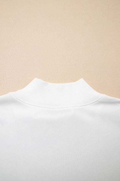 Sky Blue Solid Color High Neck Cap Sleeve Loose Top