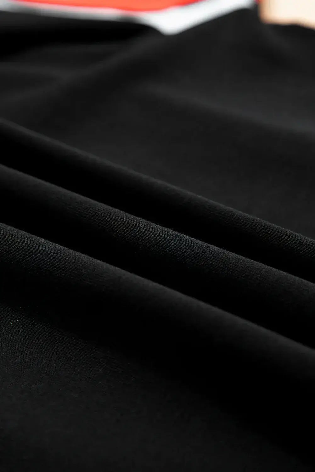 Black Varsity Spirit Striped 89 Graphic Casual Sweatshirt