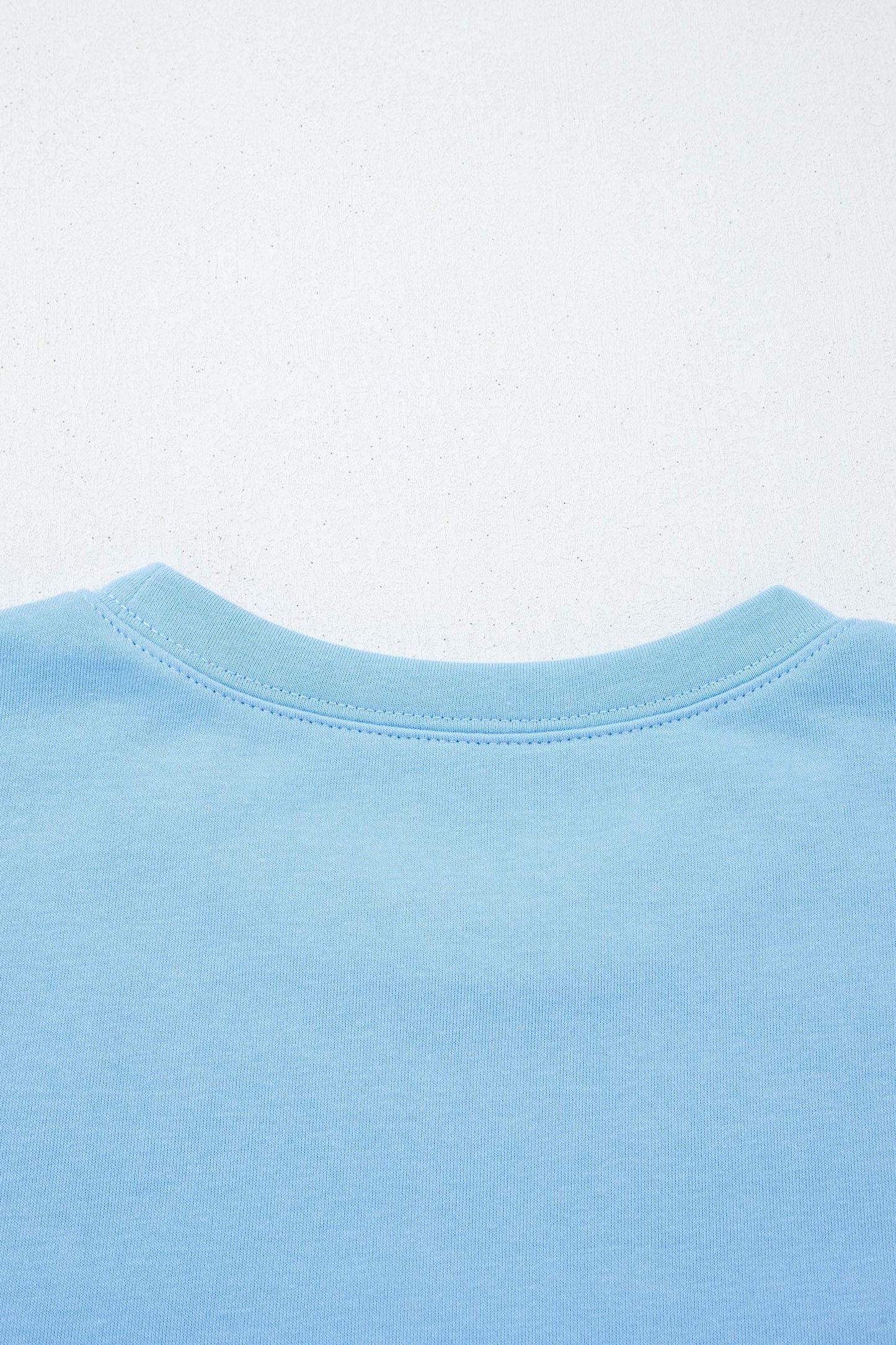 Mist Blue USA Flag Textured Patchwork Cap Sleeve Tee