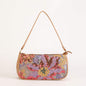 Sequin embroidered flower shoulder bag