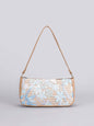 Sequin embroidered flower shoulder bag