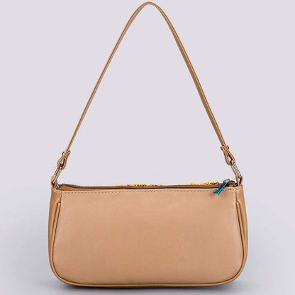 Sequin embroidered flower shoulder bag