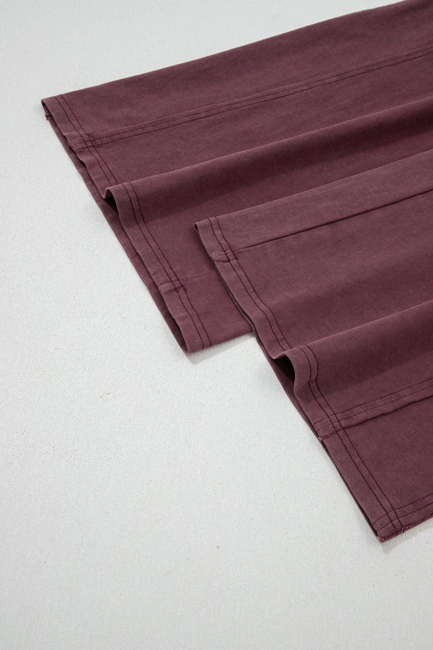 Mineral Red Mineral Wash Cargo Patched Pocket Utility Sweatpants - Sweet Fashion Wholesale
