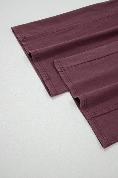 Mineral Red Mineral Wash Cargo Patched Pocket Utility Sweatpants - Sweet Fashion Wholesale