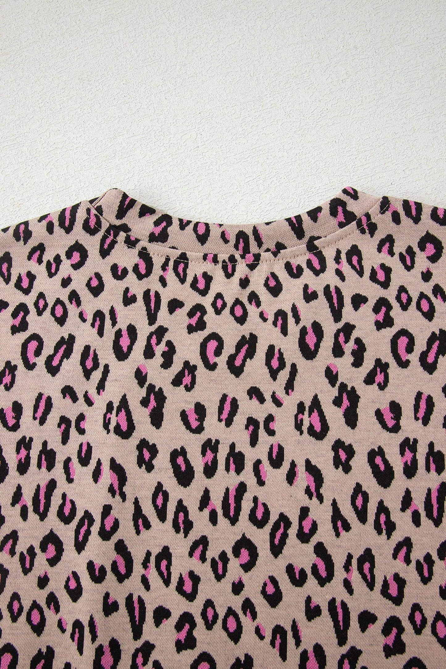 Beige Leopard Print Casual Tee and Pants 2pcs Outfit - Sweet Fashion Wholesale